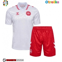 Otroške Nogometnih dresov Danska Gostujoči EP 2024 Kratki rokavi (+ hlače)